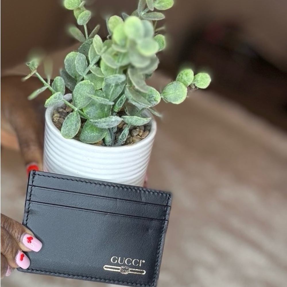 Gucci Black Leather Card Holder